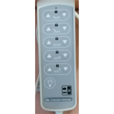 Télécommande Corona Medical Timotion – 11 Touches – 33-32624 / 33-32637 – RJ50 Étanche Coudée Grise